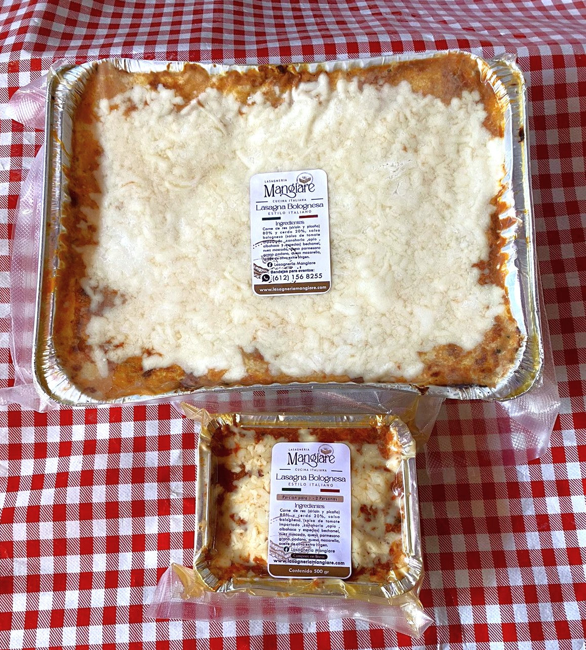 Bandeja Lasagna ❄️ 8 porciones AL VACIO para calentar